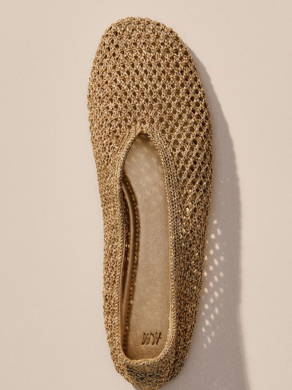 H&M Woven Metallic Ballet Flat - Gold - Picture 1 of 3
